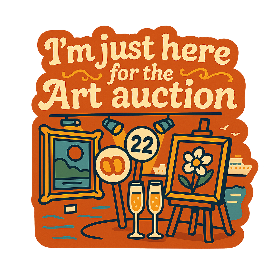 Just Here for Art Auctions - Bordered Artwork