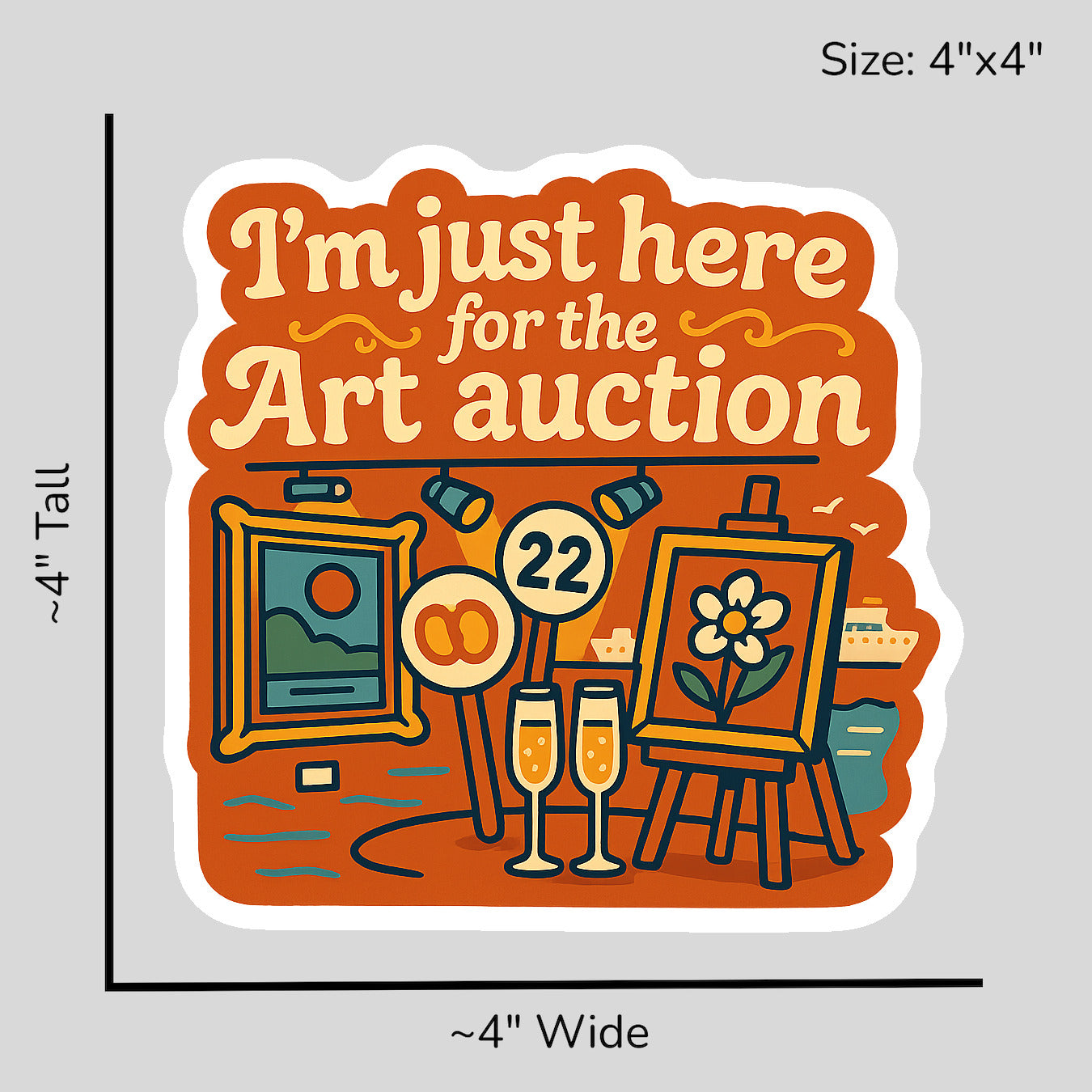 Just Here for Art Auctions - Size Reference Mockup
