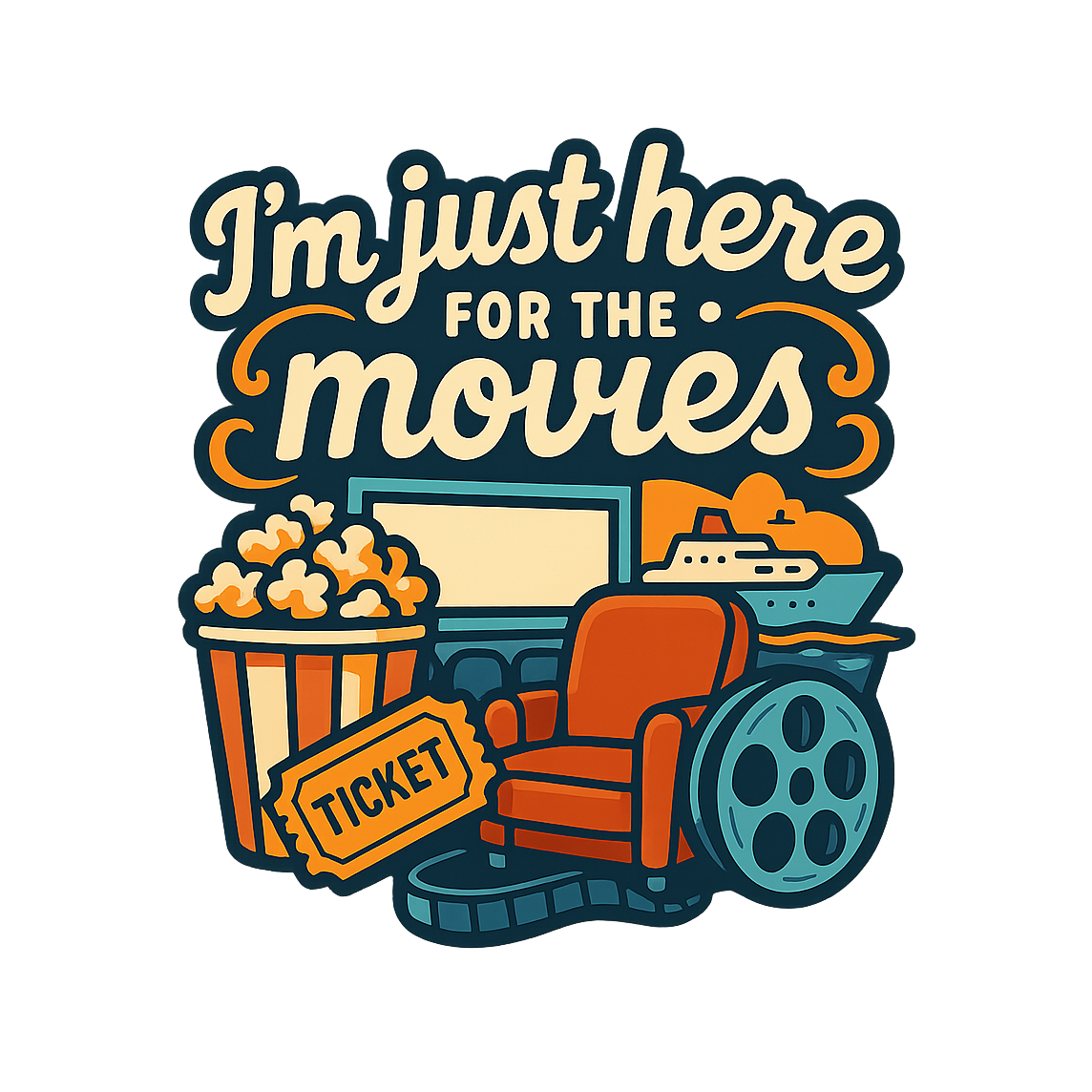 Just Here for Movies - Bordered Artwork