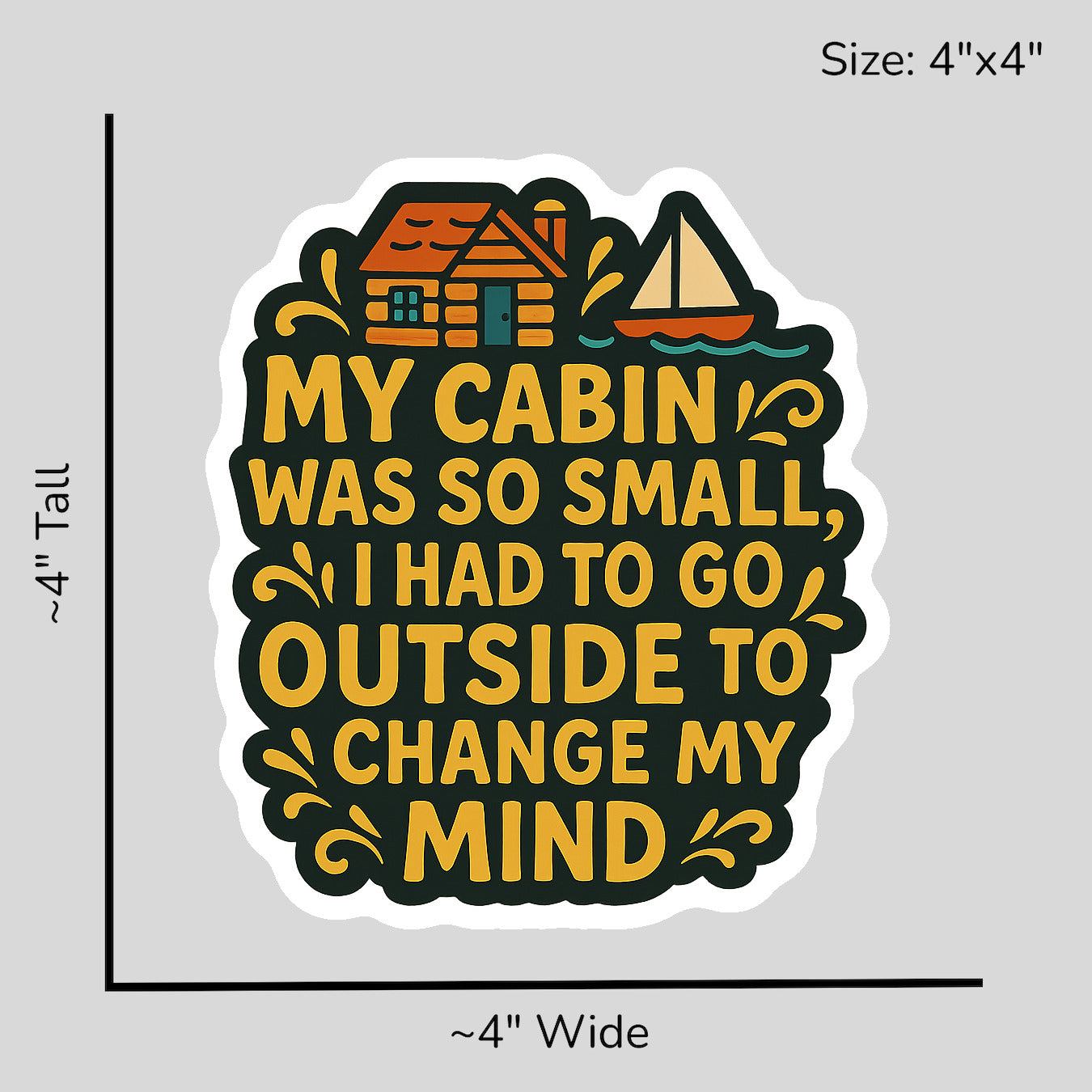 Tiny Cabin Blues - Size Reference Mockup