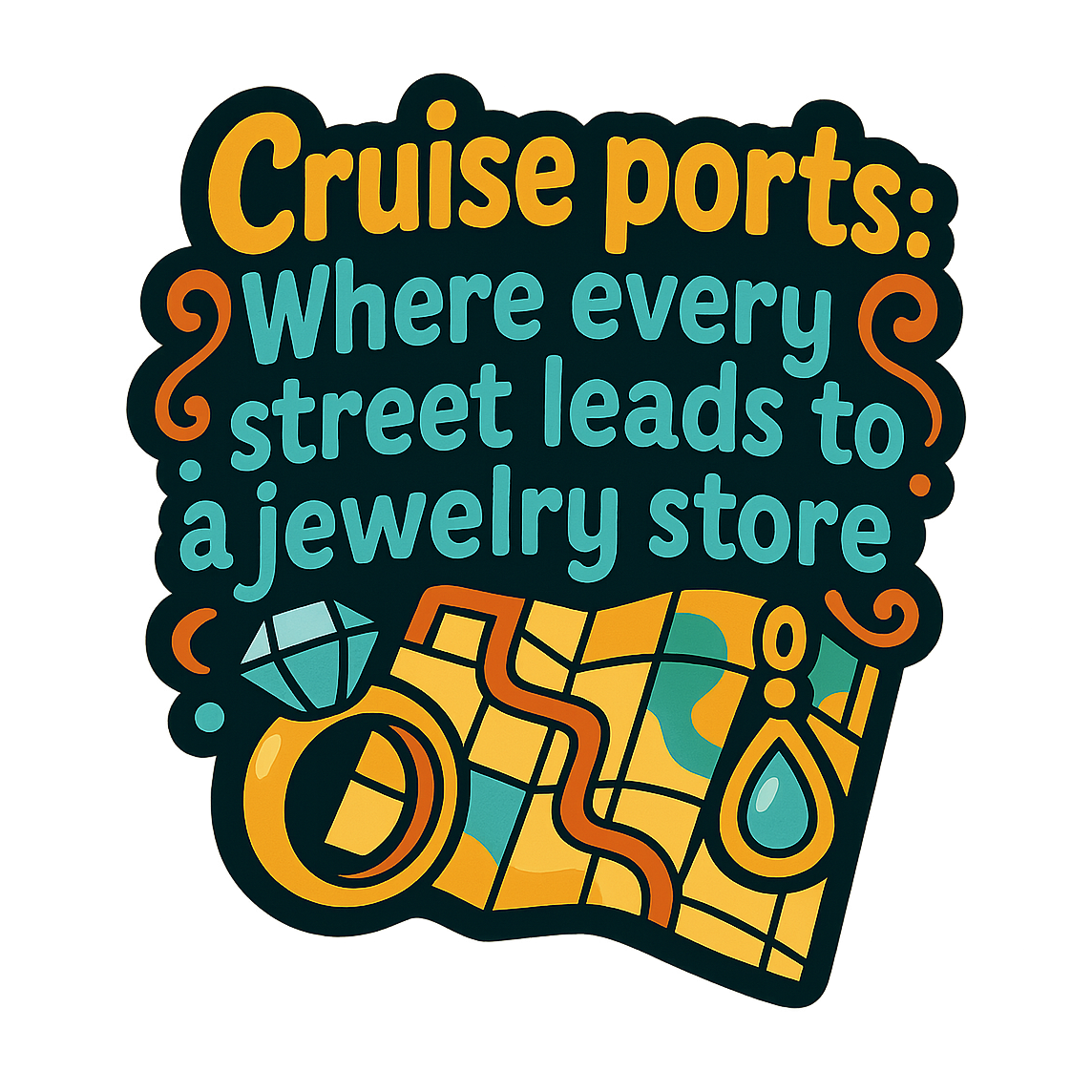 Jewelry Store Streets - Bordered Artwork