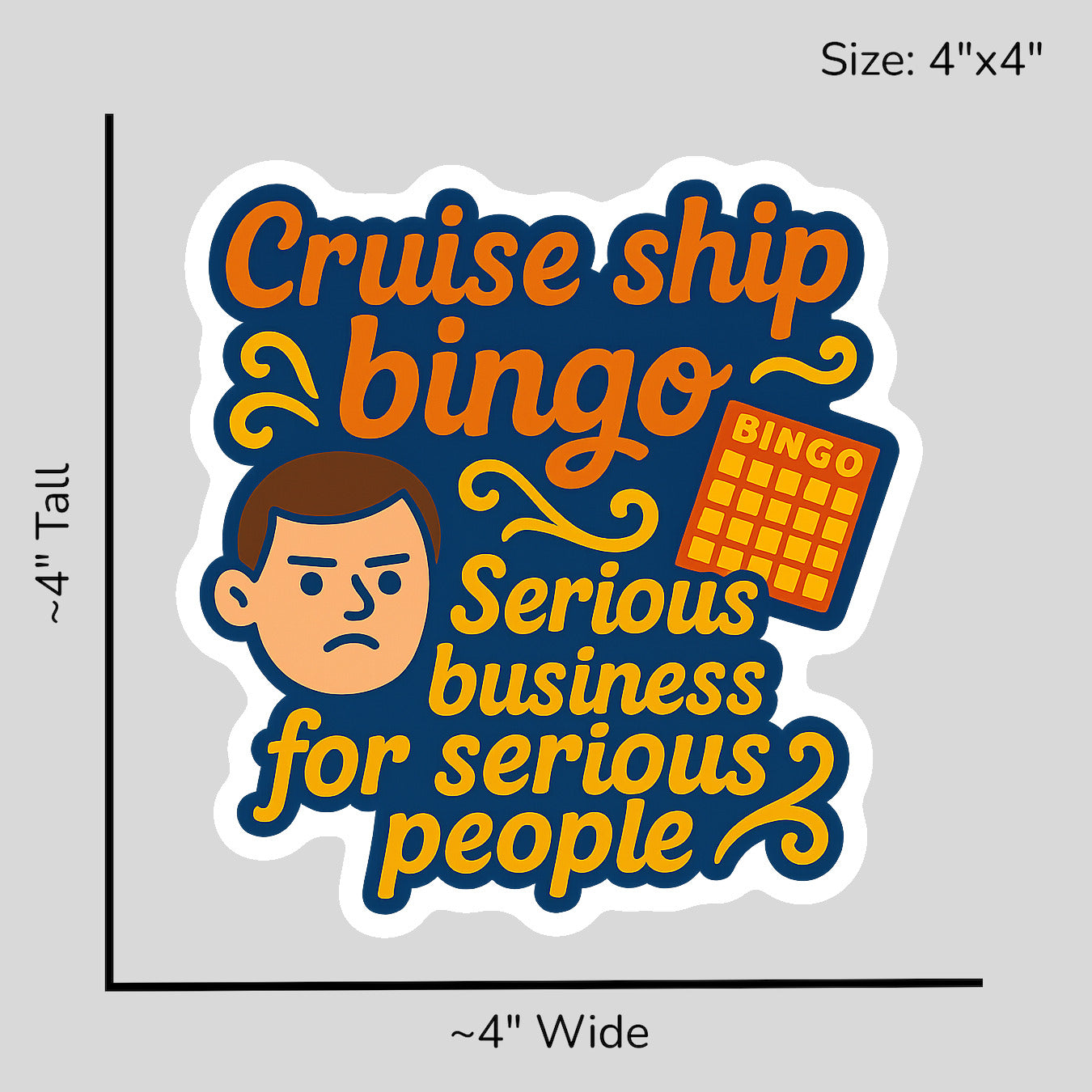 Serious Bingo Business - Size Reference Mockup
