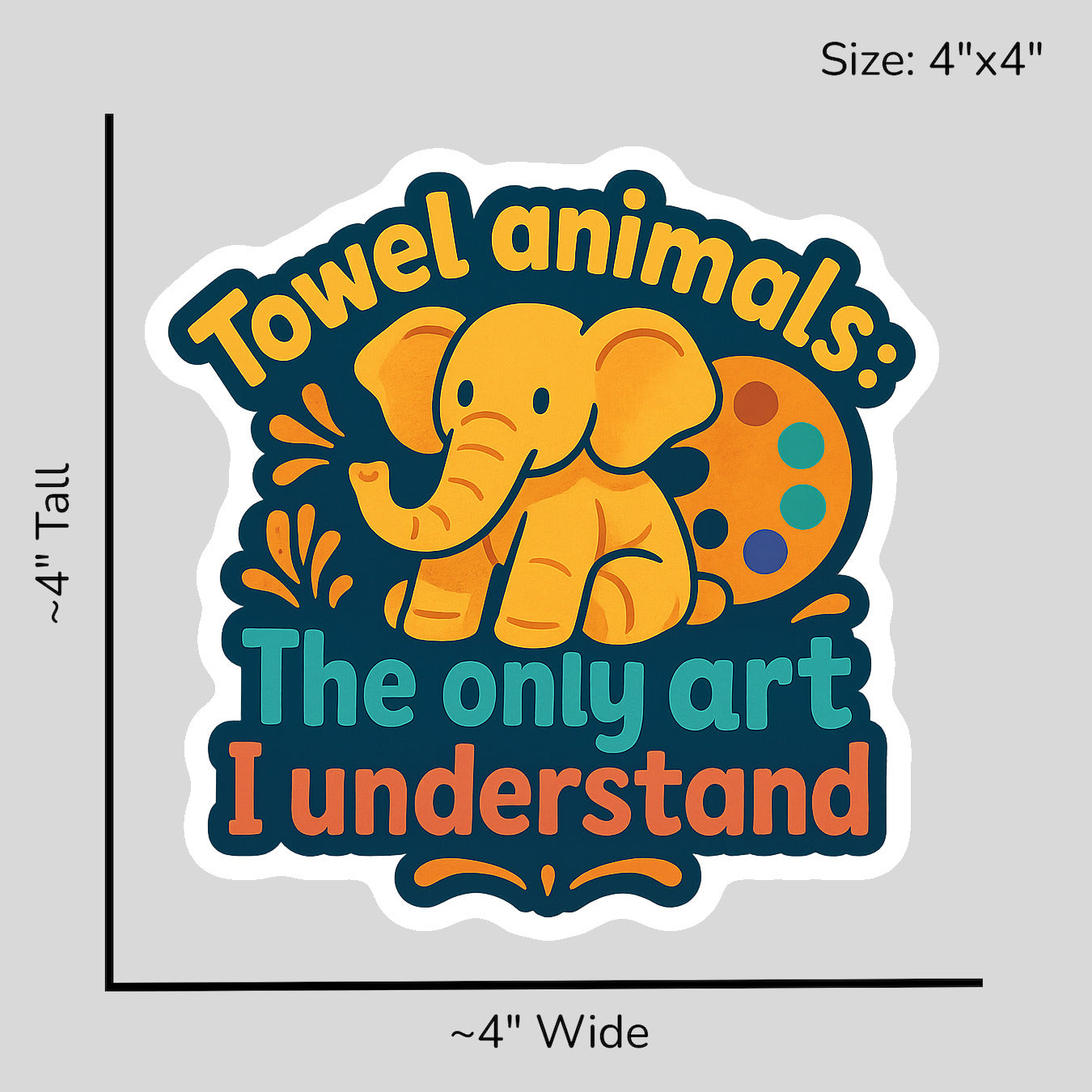 Towel Animal Art - Size Reference Mockup