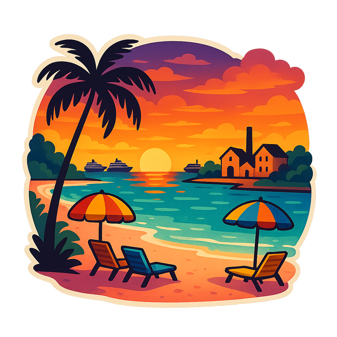 Sunset Dreams Barbados - Bordered Artwork