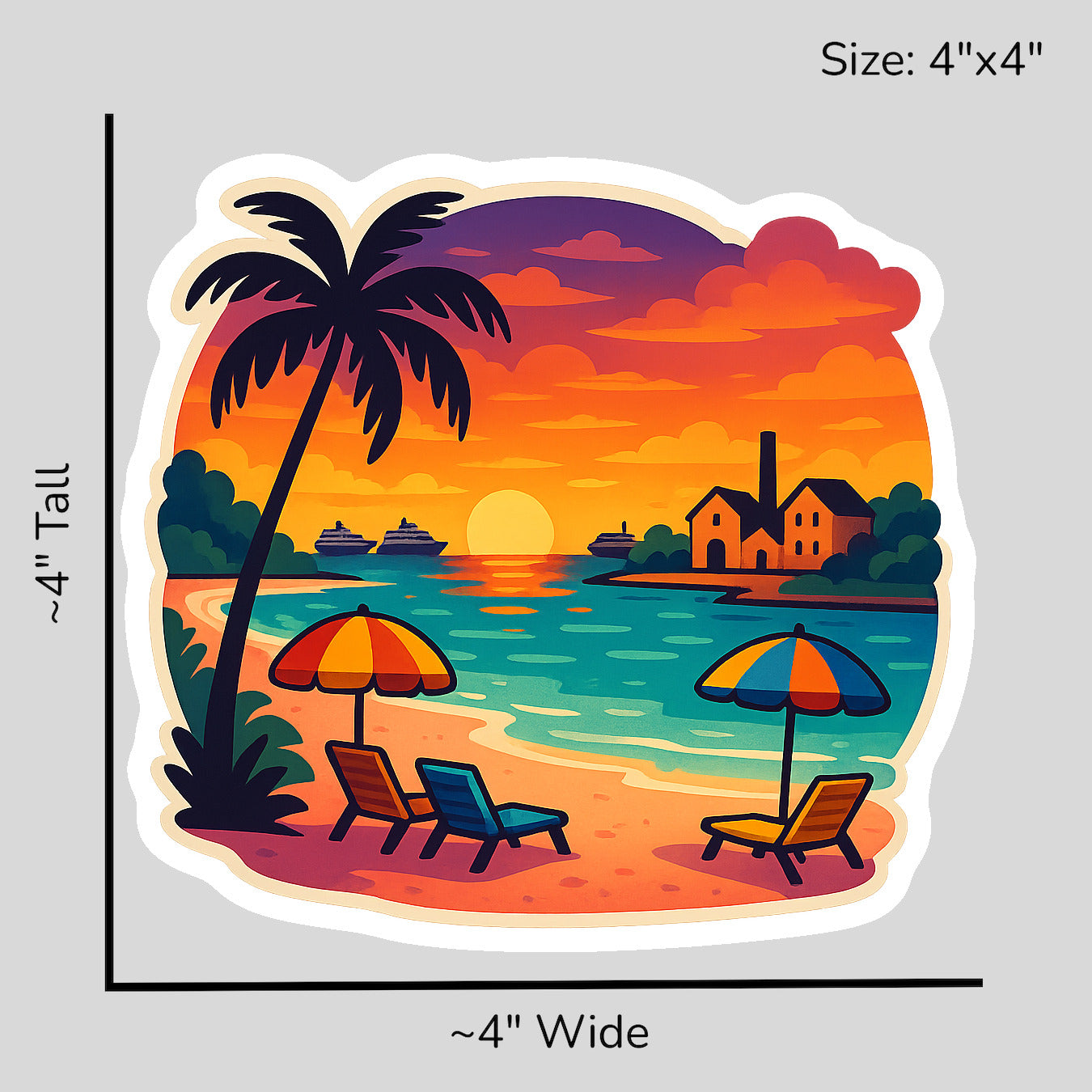 Sunset Dreams Barbados - Size Reference Mockup