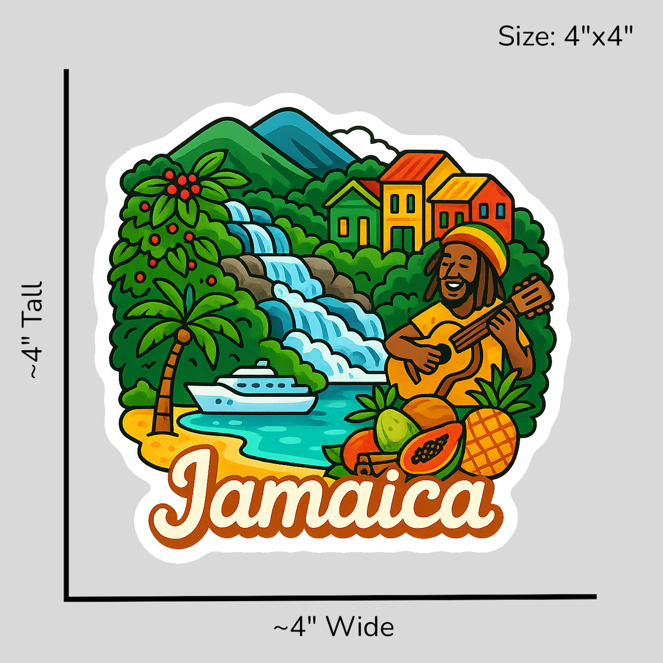 Island Vibes Jamaica - Size Reference Mockup