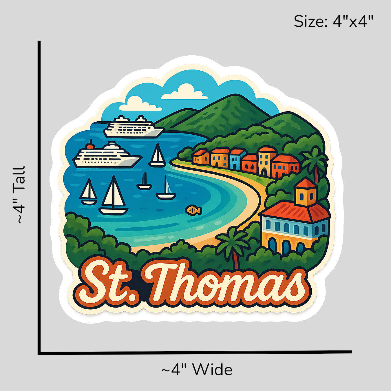 Paradise Found St. Thomas - Size Reference Mockup