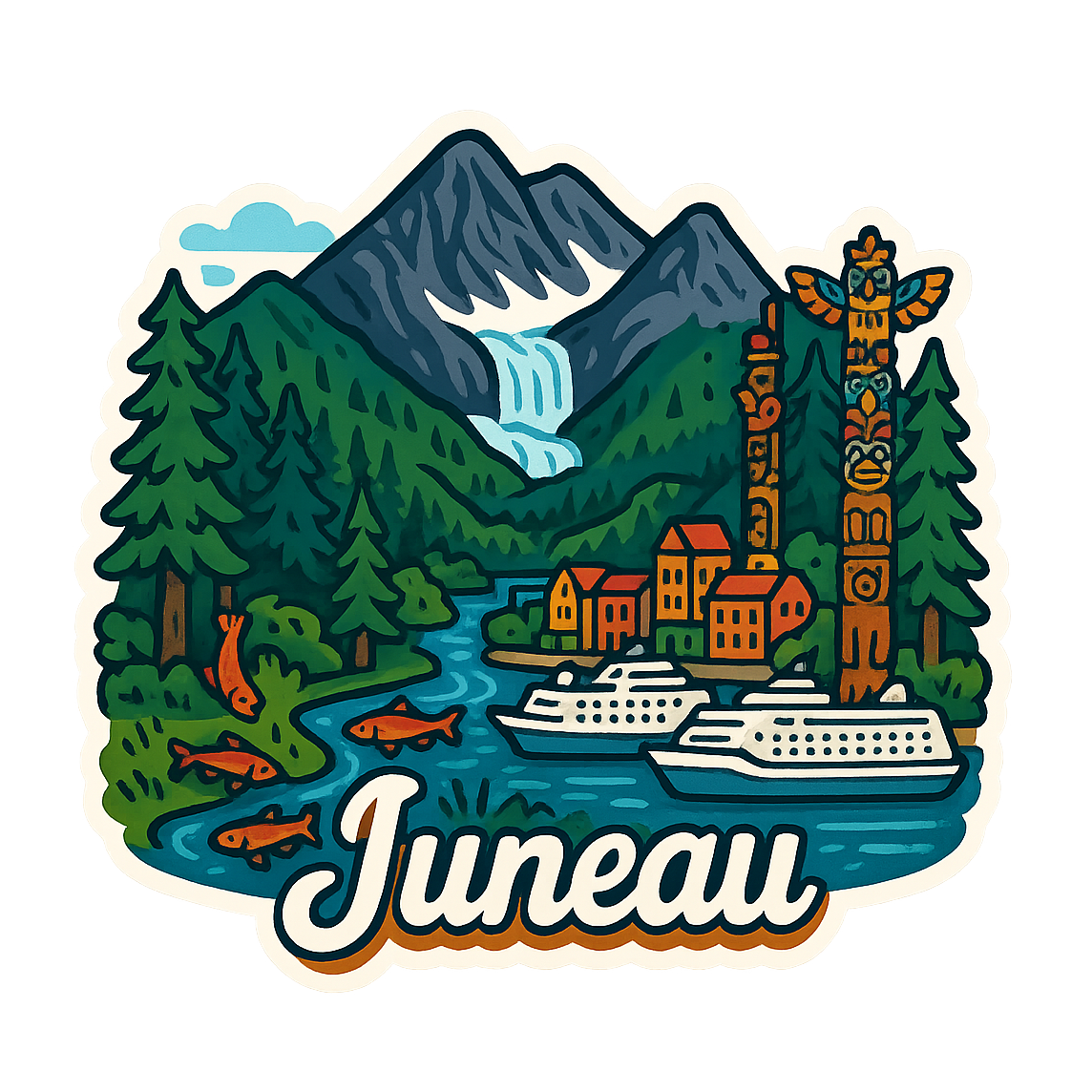 Juneau Wilderness - Bordered Artwork