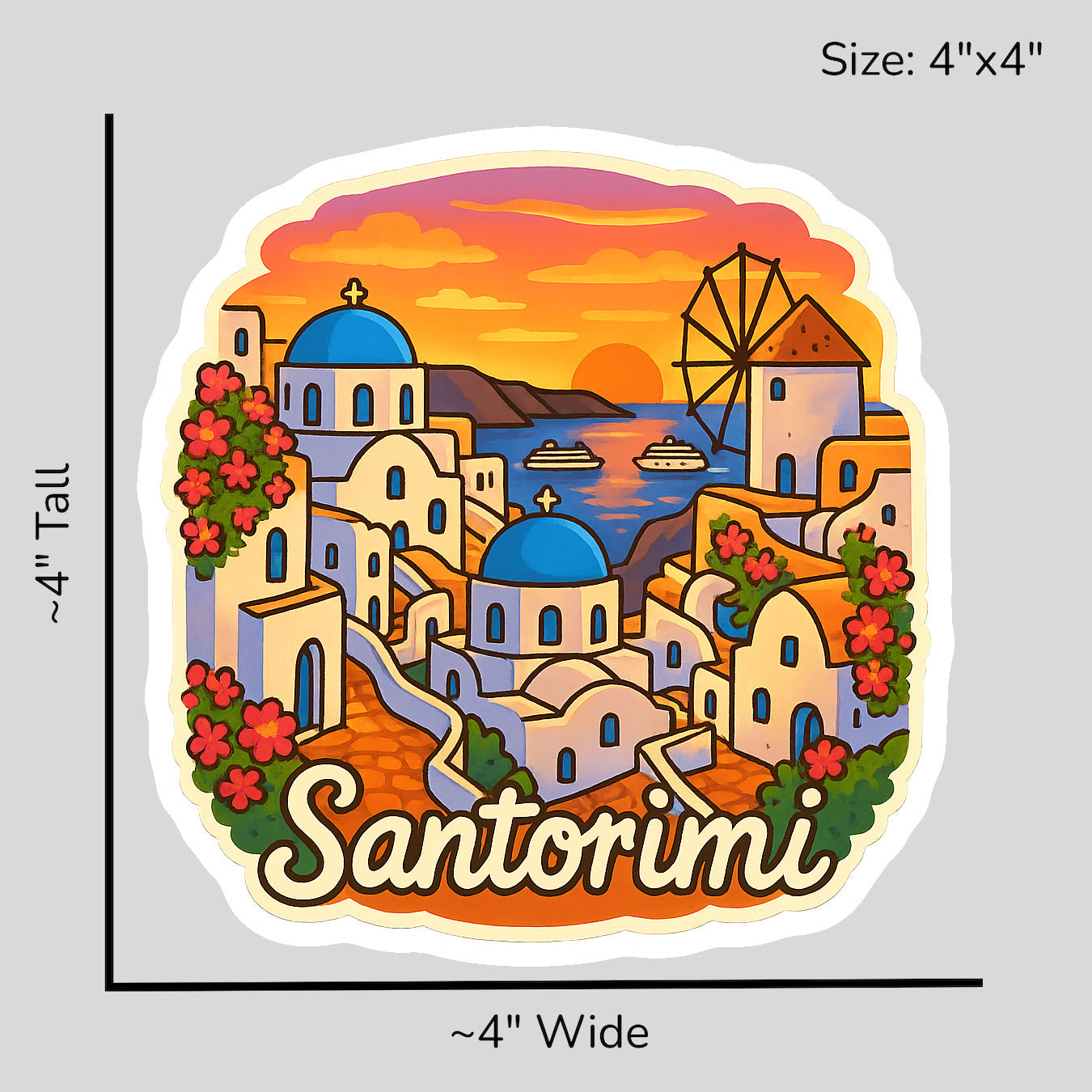 Santorini Sunsets - Size Reference Mockup