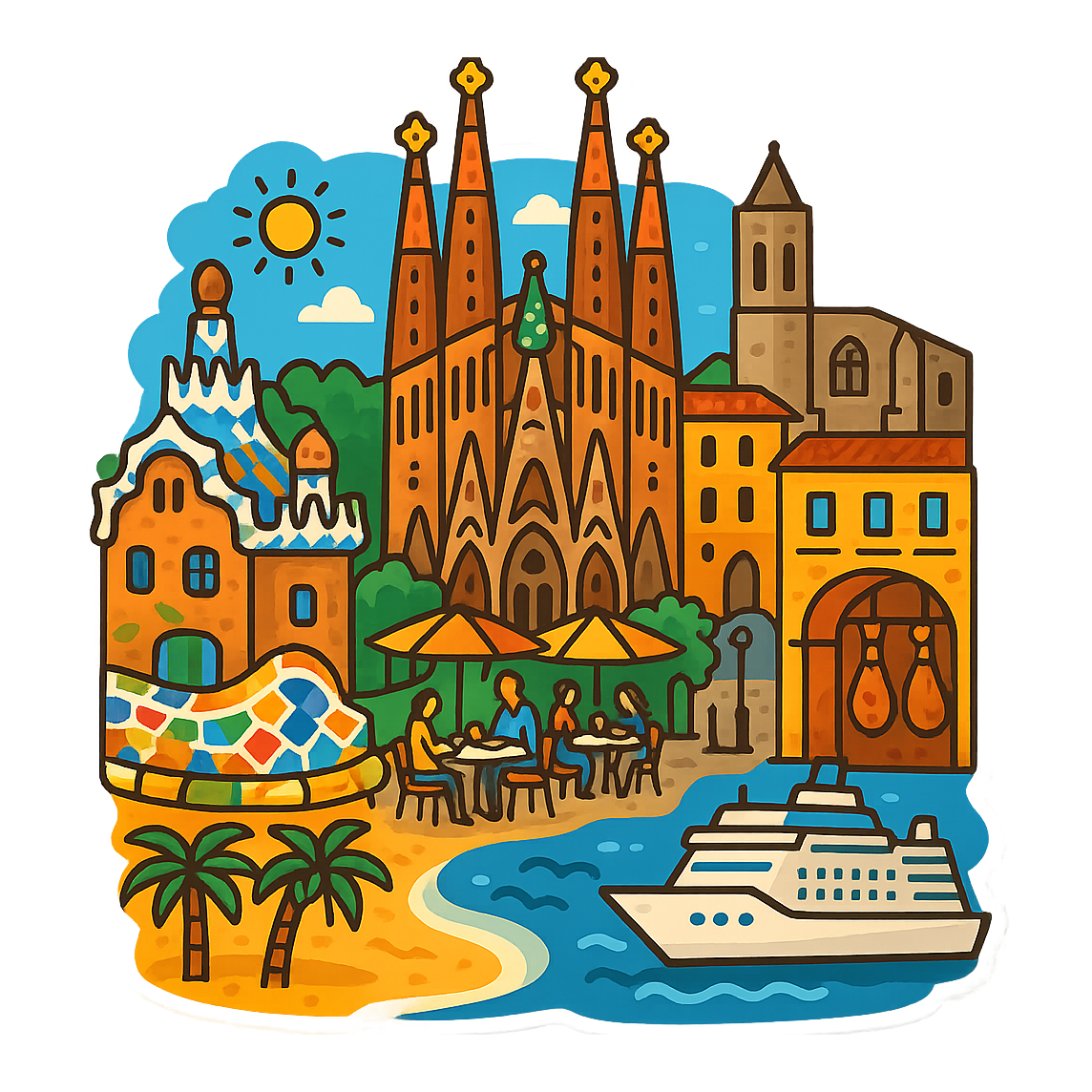 Barcelona Brilliance - Bordered Artwork