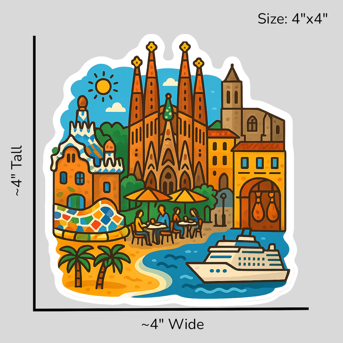 Barcelona Brilliance - Size Reference Mockup