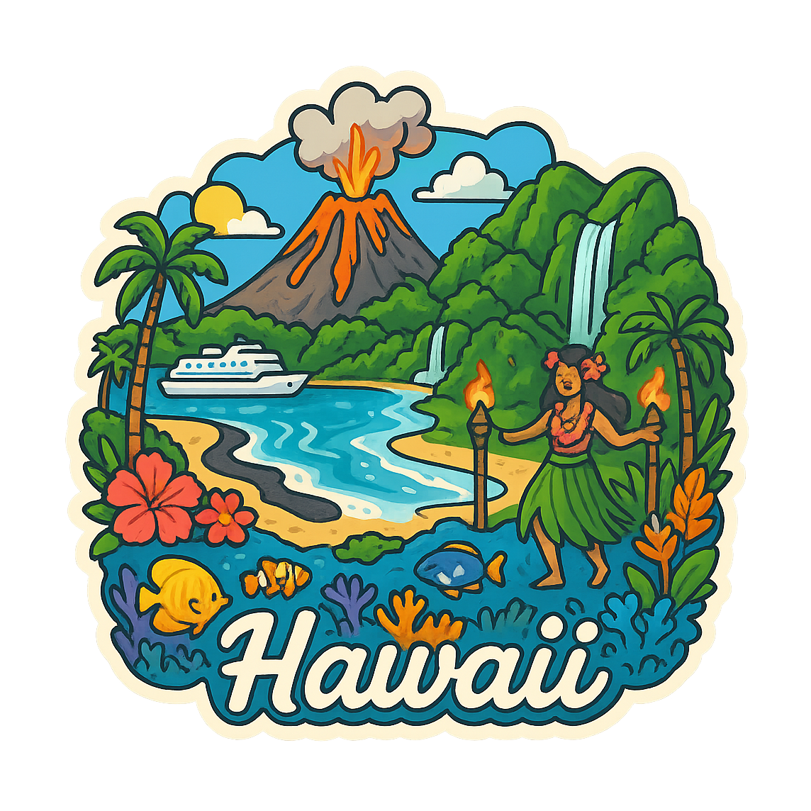 Hawaiian Paradise - Bordered Artwork