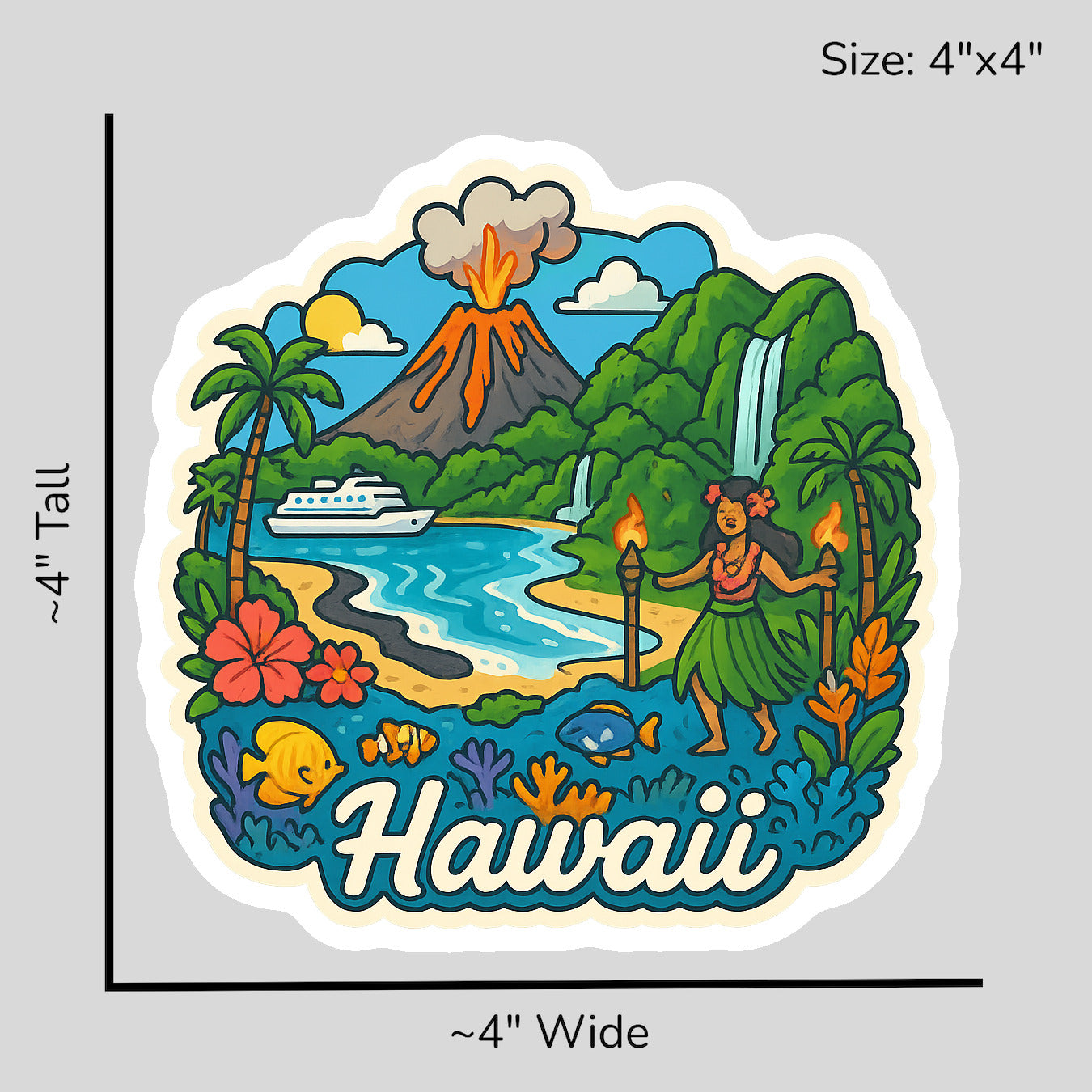 Hawaiian Paradise - Size Reference Mockup