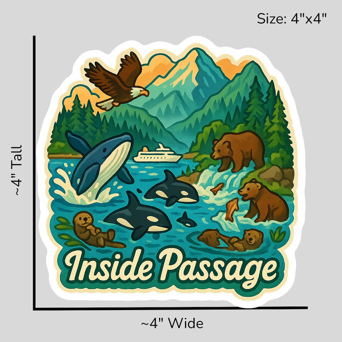 Alaskan Inside Passage Wildlife - Size Reference Mockup