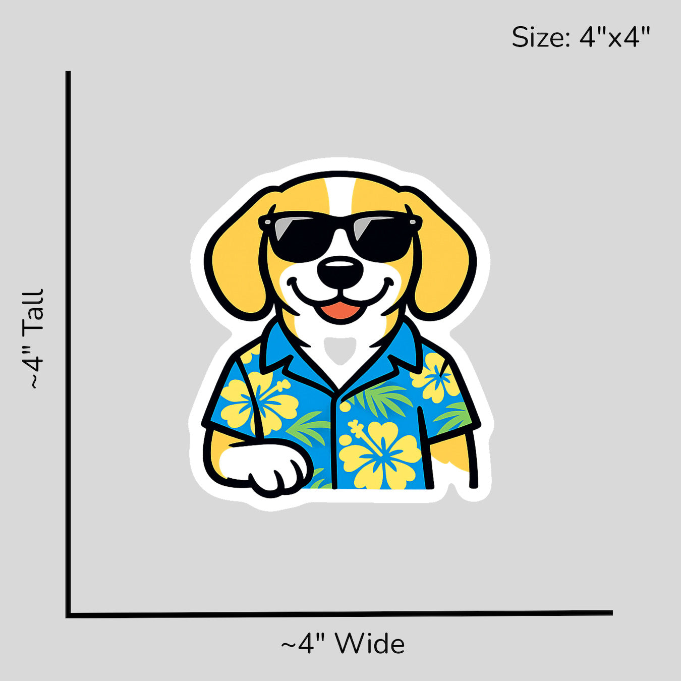 Tropical Lemon Beagle - Size Reference Mockup