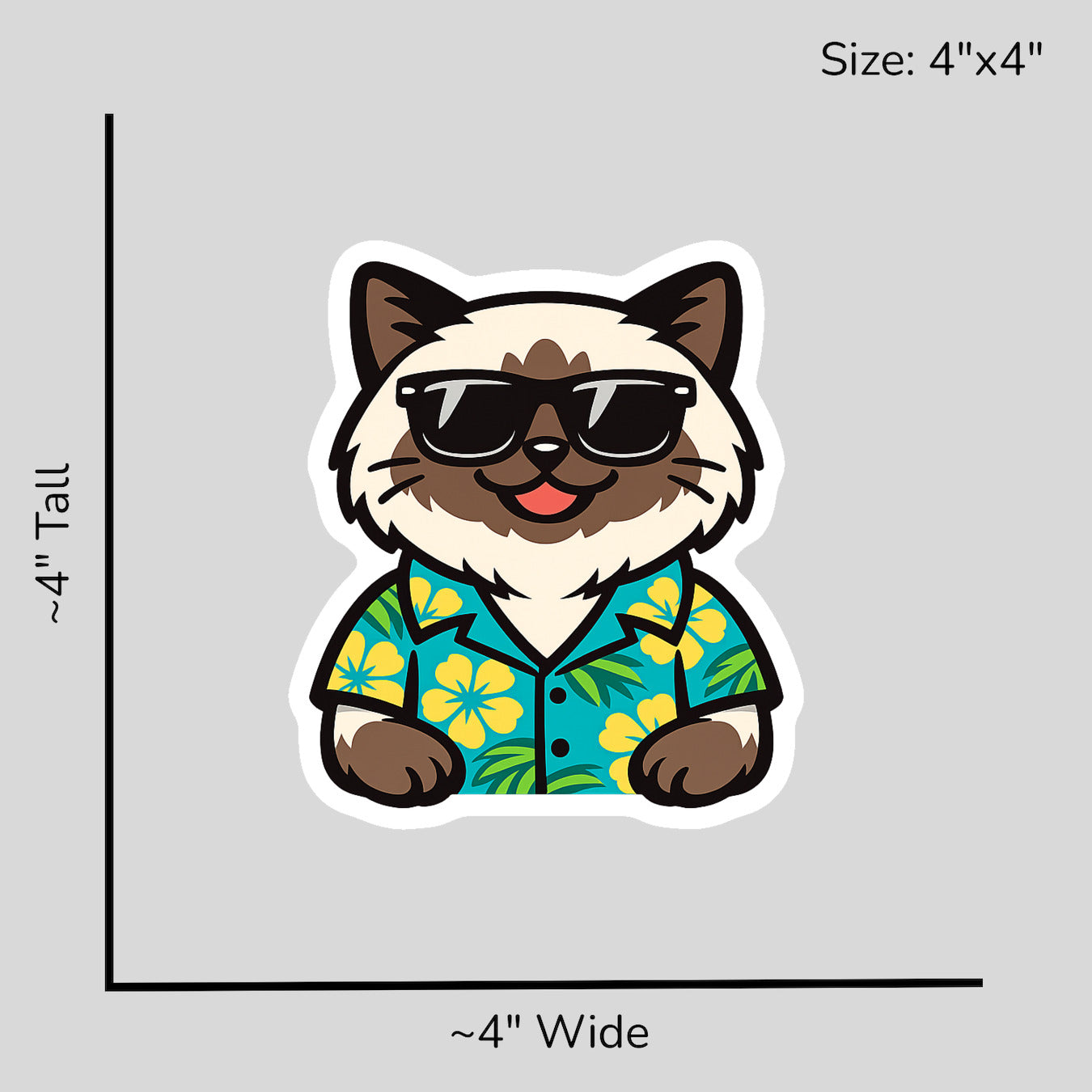 Tropical Himalayan Cat - Size Reference Mockup
