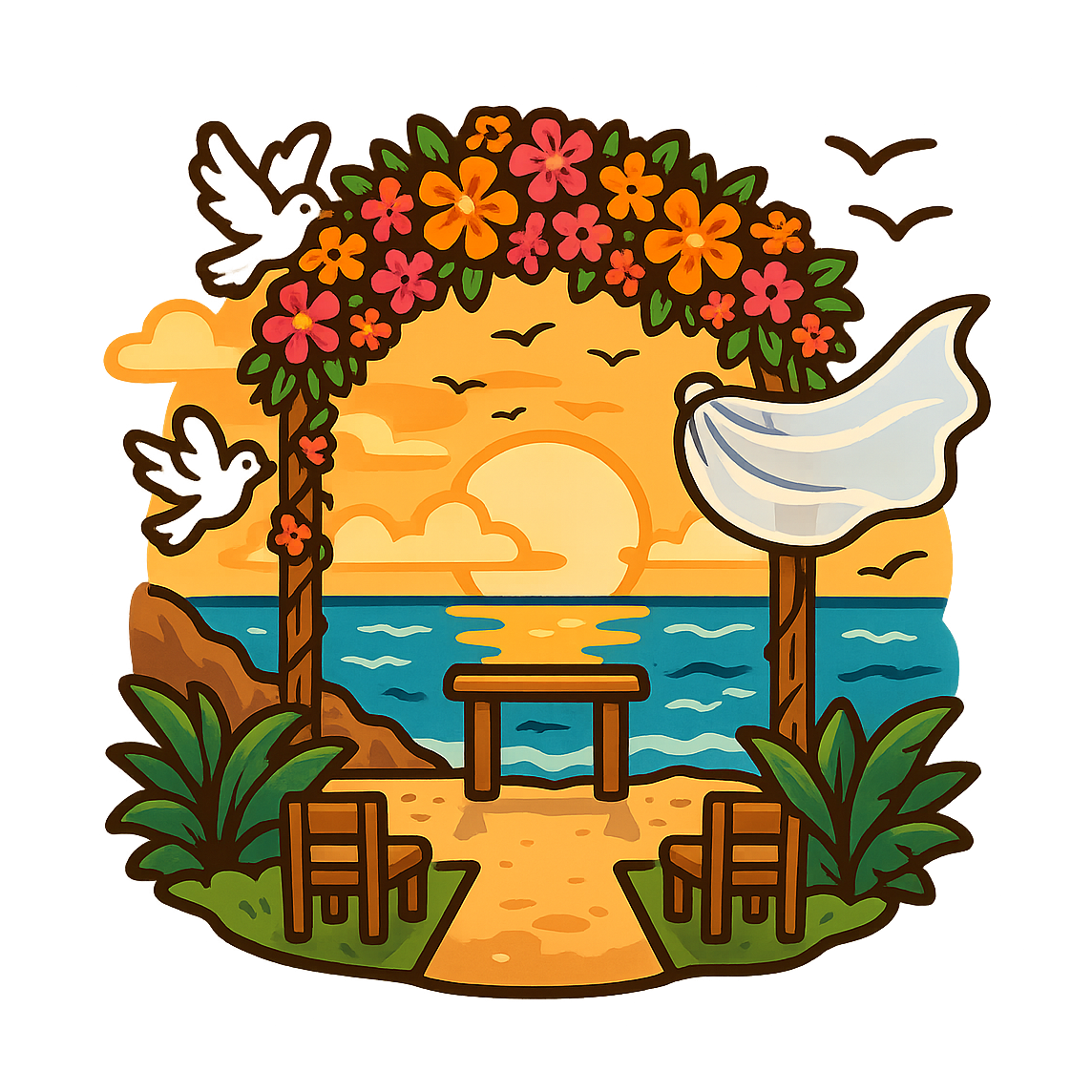 Island Wedding Dreams - Bordered Artwork