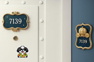 Tropical Black Shih Tzu - Door Style 2 Mockup