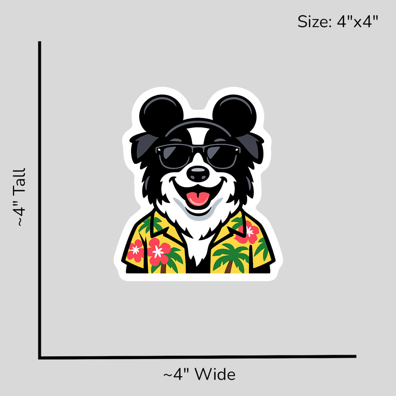 Magic Black Border Collie - Size Reference Mockup