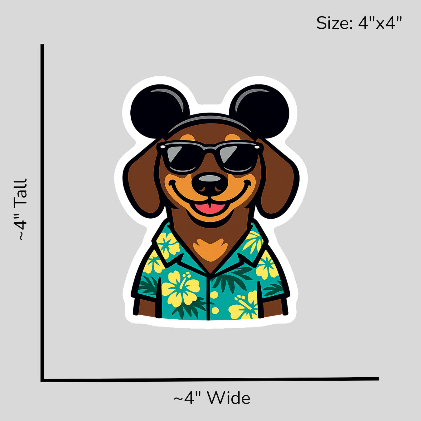 Magic Chocolate Dachshund - Size Reference Mockup