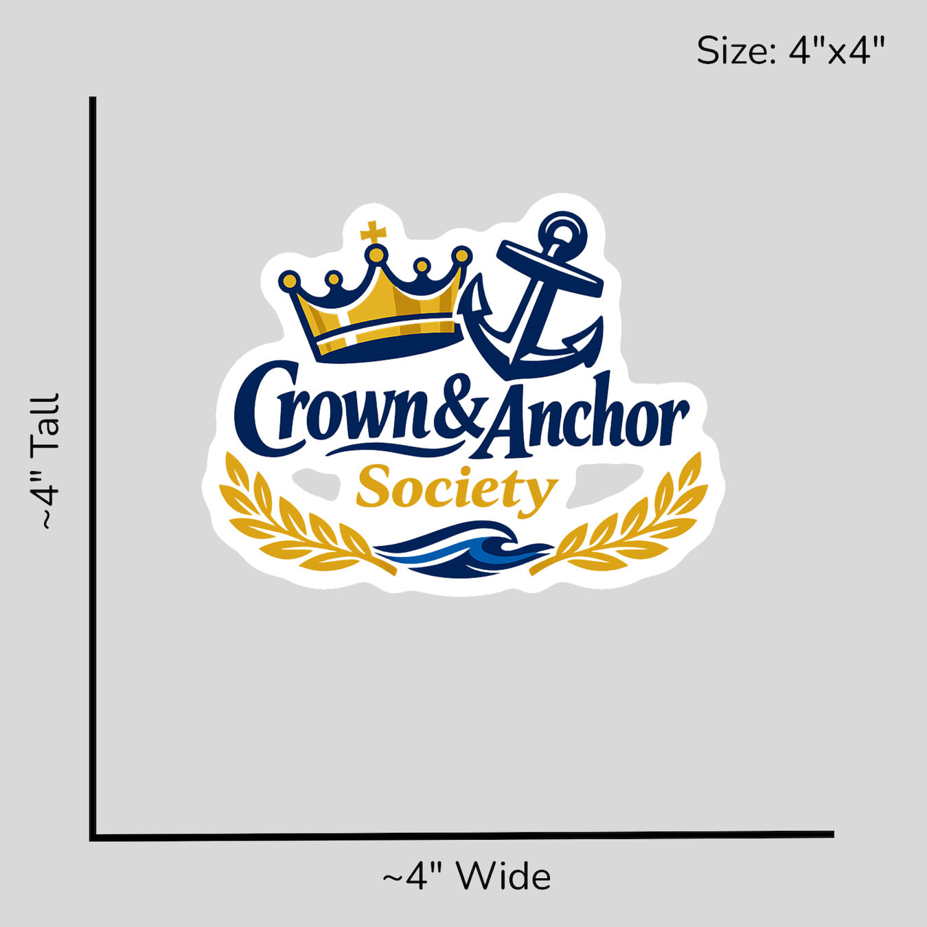 Crown and Anchor Society - Size Reference Mockup
