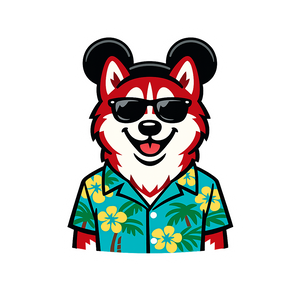 Magic Red Husky - Bordered Artwork