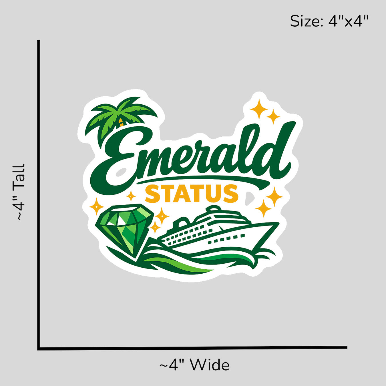 Emerald Status - Size Reference Mockup