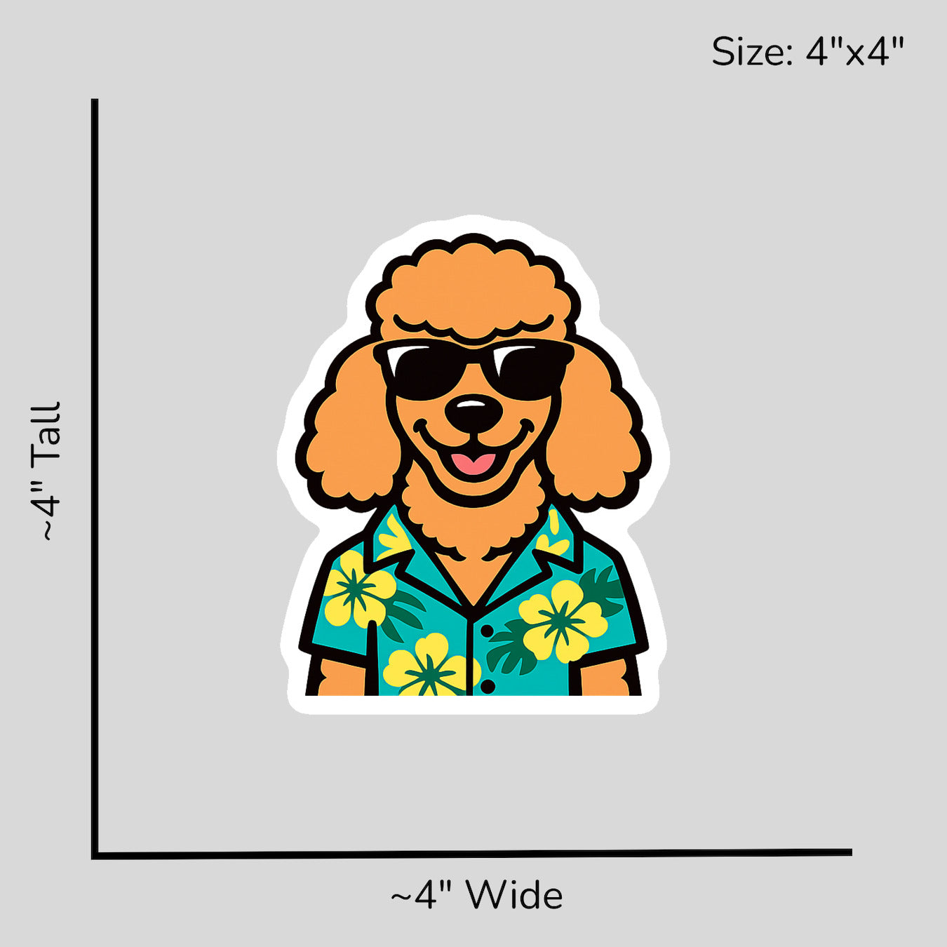Tropical Apricot Poodle - Size Reference Mockup