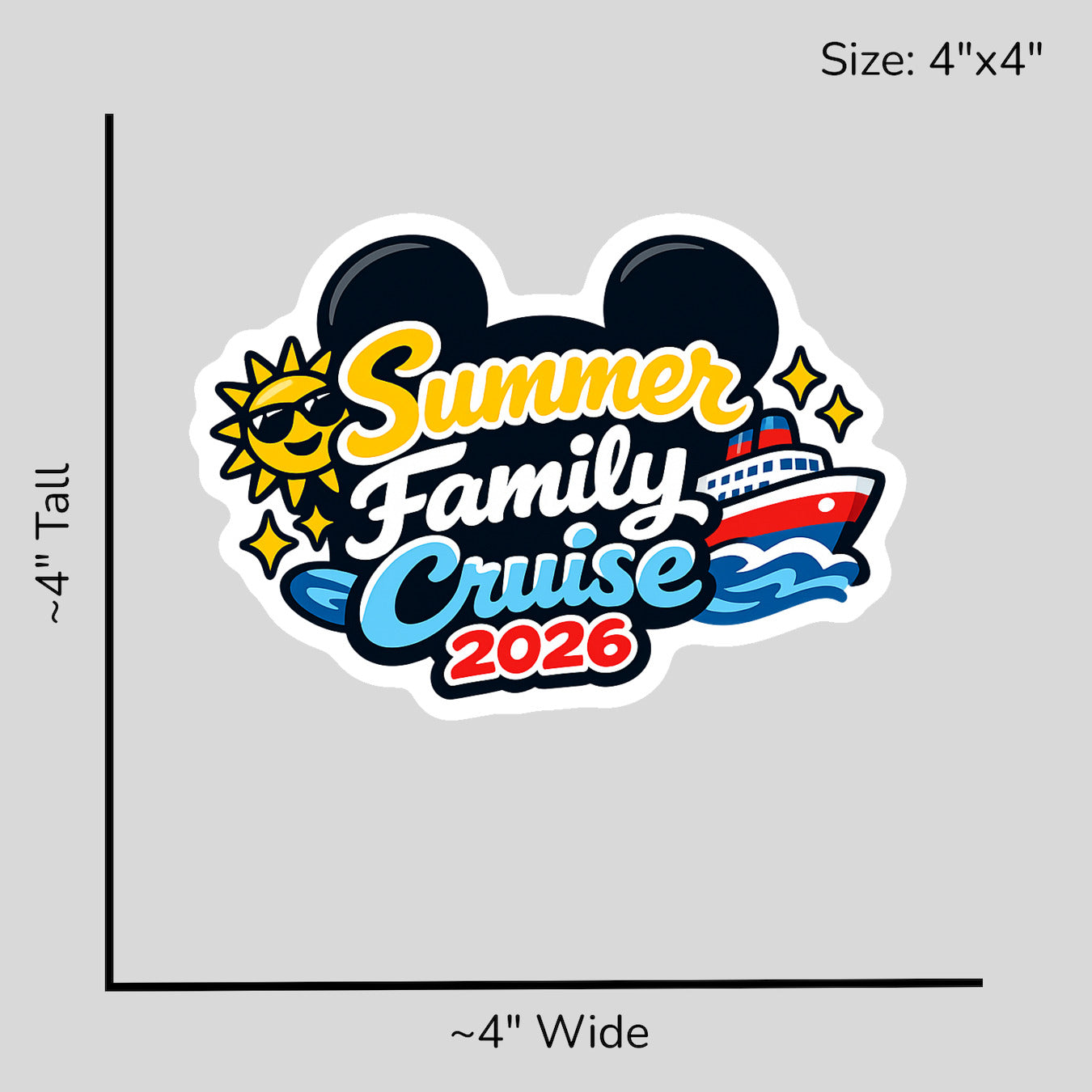 Summer Family Cruise 2026 - Size Reference Mockup