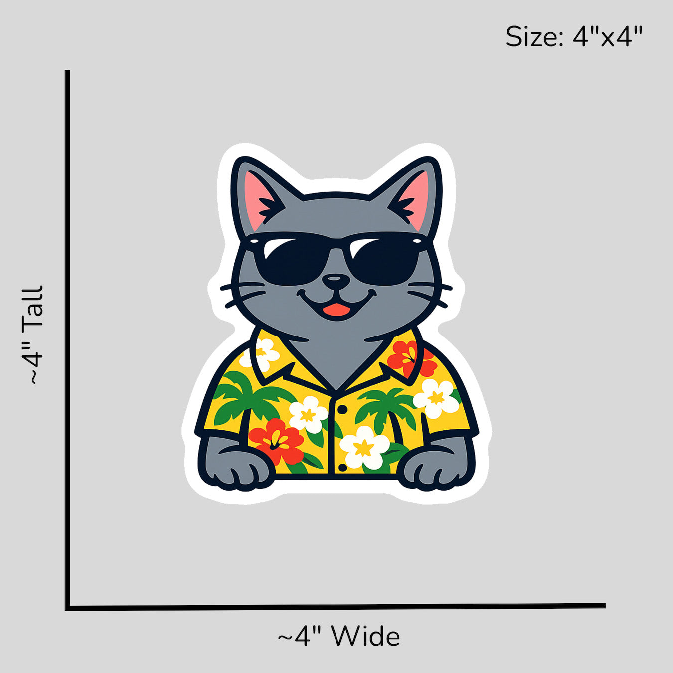 Tropical Russian Blue - Size Reference Mockup