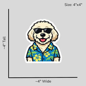 Tropical Cream Goldendoodle - Size Reference Mockup