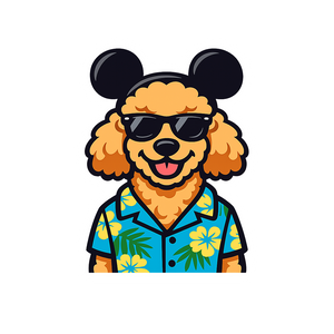 Magic Apricot Poodle - Bordered Artwork