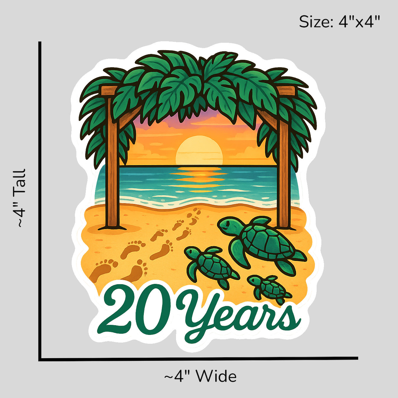 20 Years Strong - Size Reference Mockup