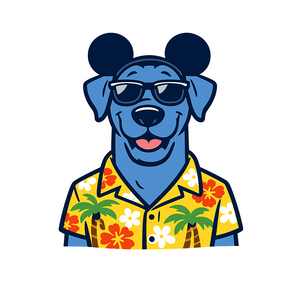 Magic Blue Great Dane - Bordered Artwork