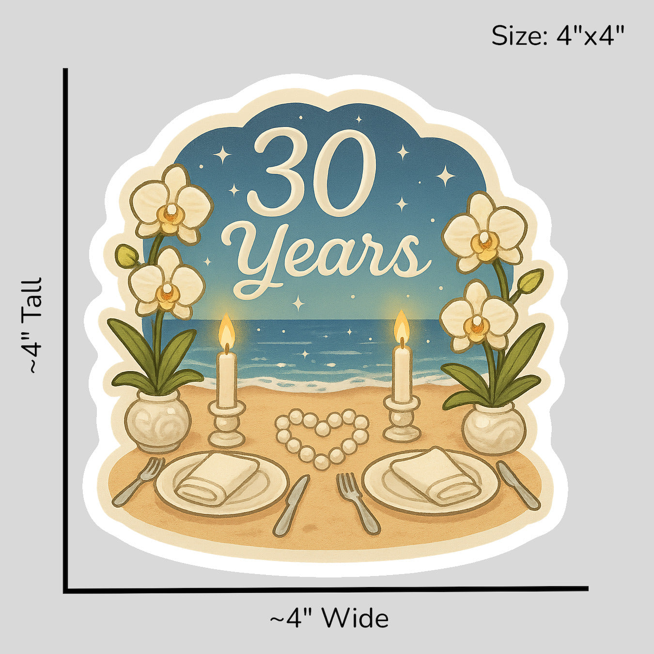 30 Pearl Years - Size Reference Mockup