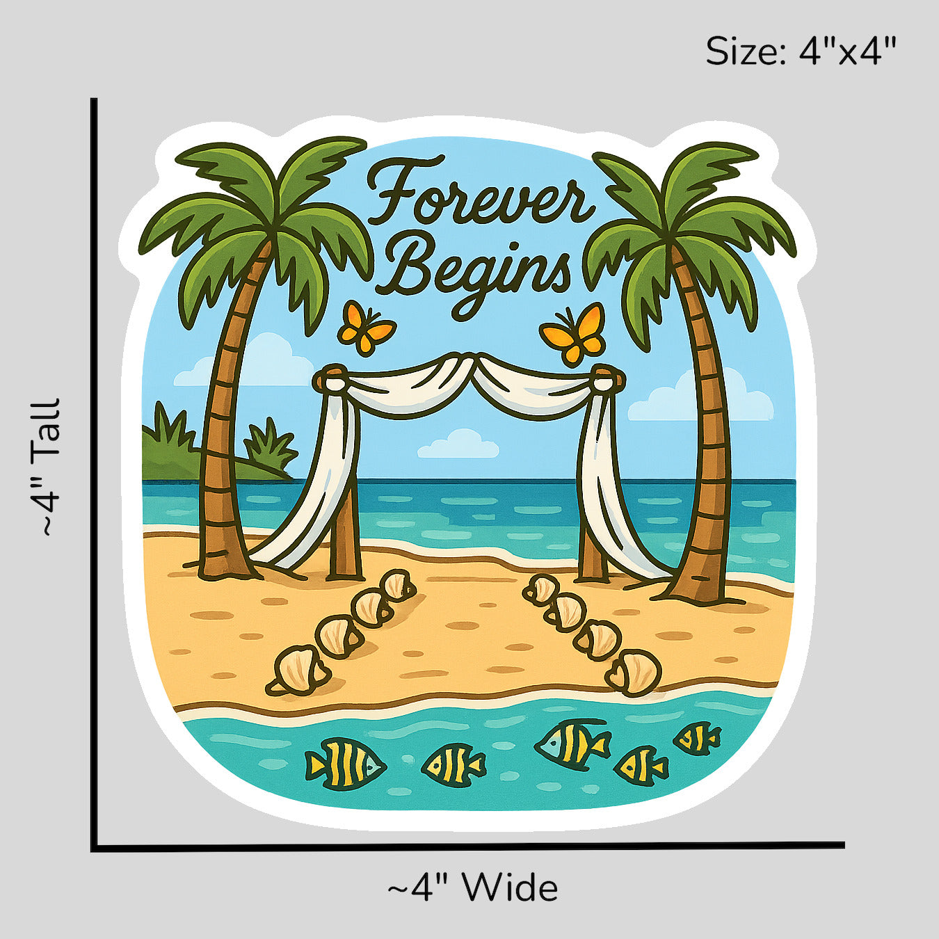 Beach Wedding Bliss - Size Reference Mockup