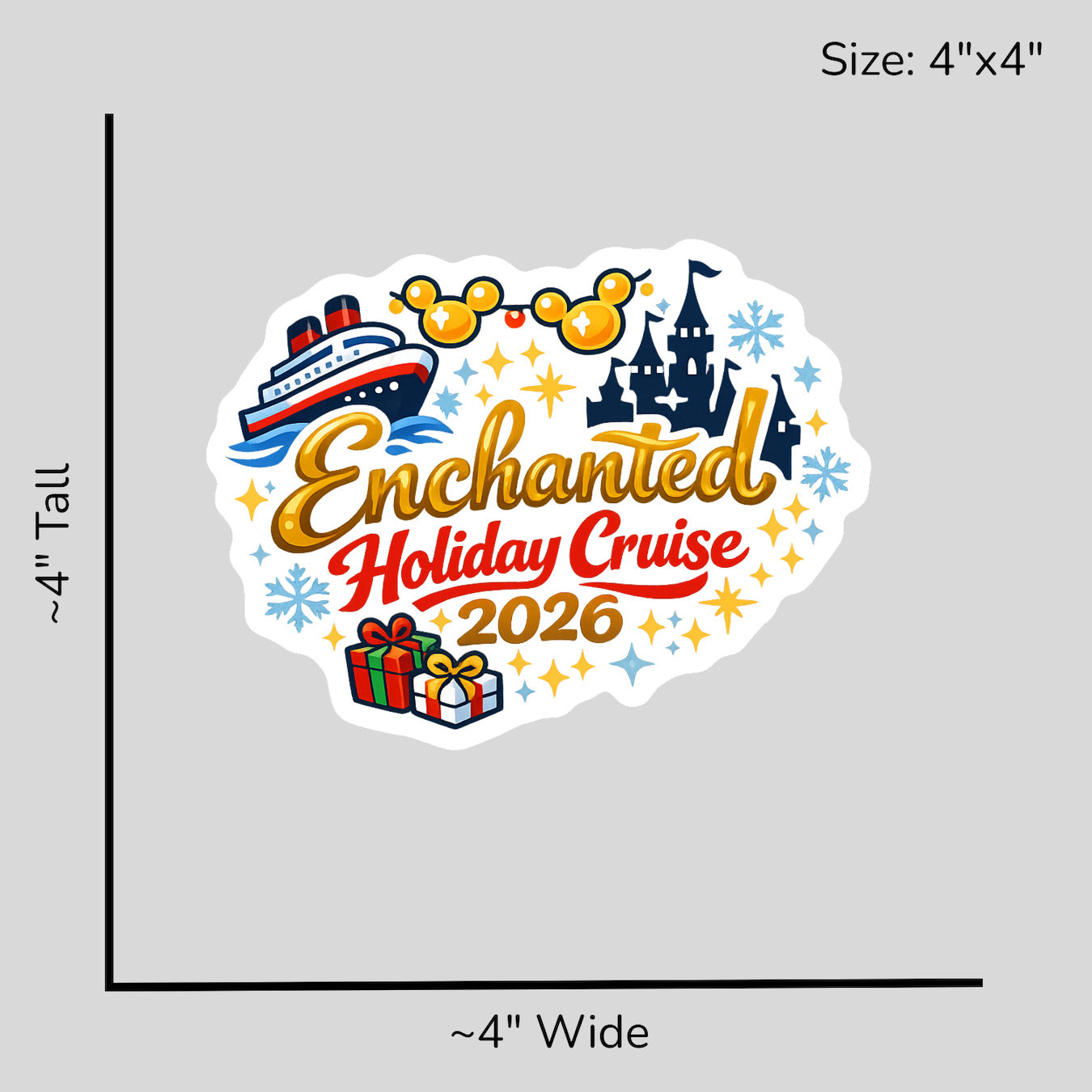 Enchanted Holiday Cruise 2026 - Size Reference Mockup