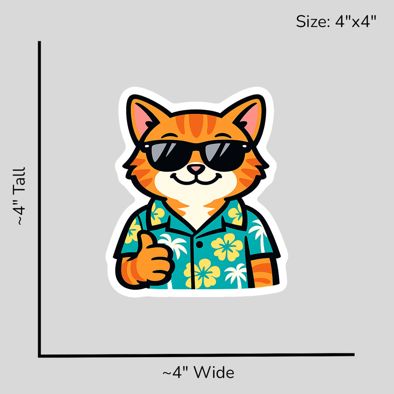 Tropical Manx Cat - Size Reference Mockup