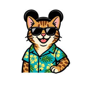 Magic Bengal Cat - Bordered Artwork