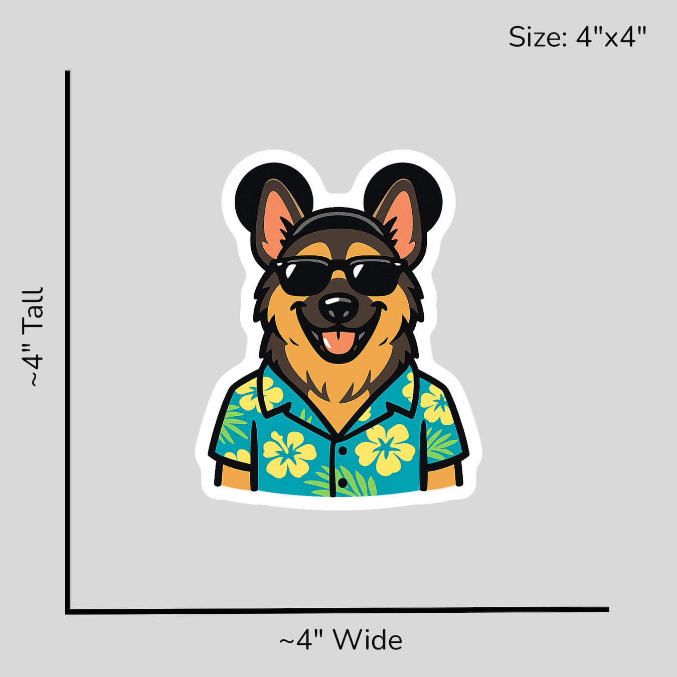 Magic Sable German Shepherd - Size Reference Mockup