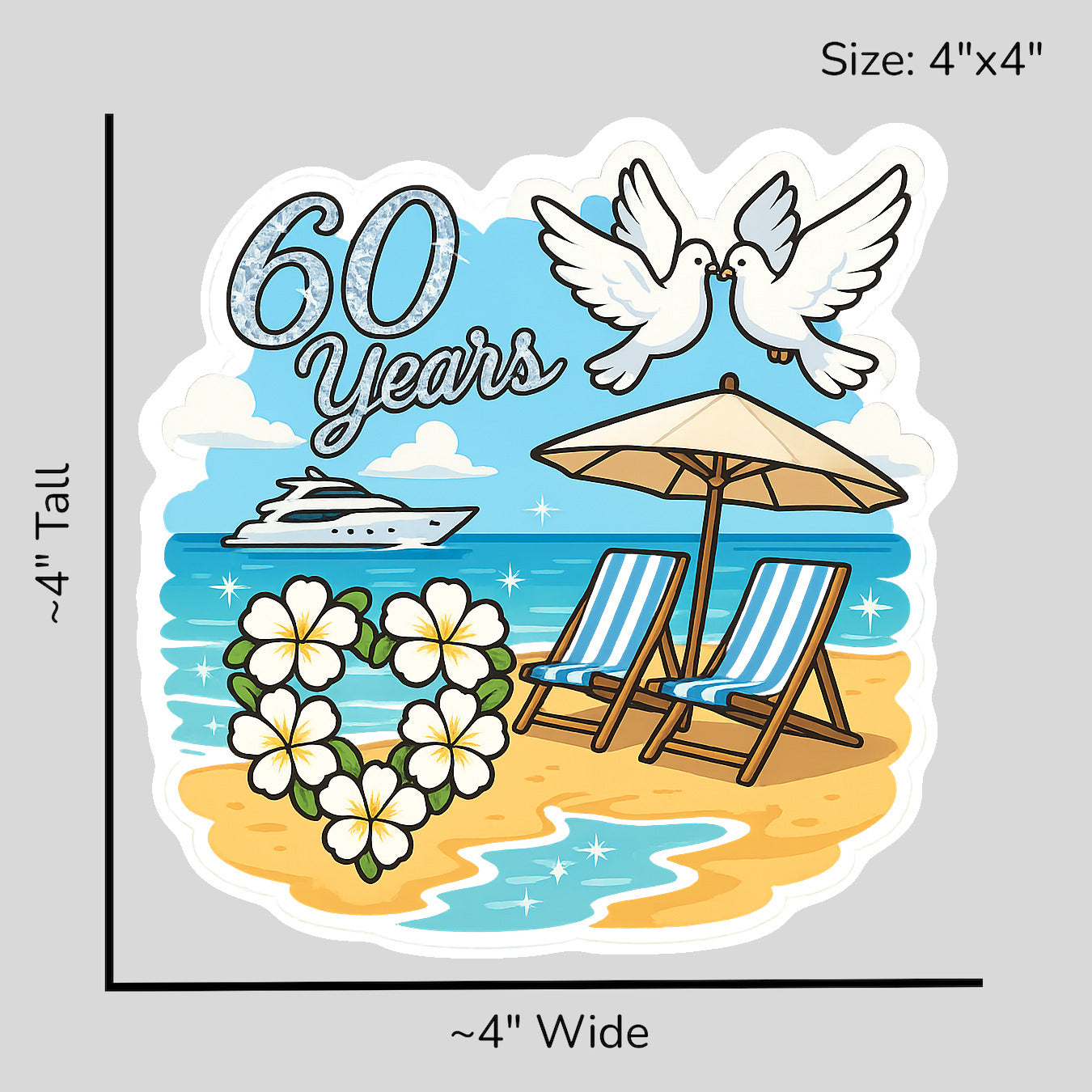60 Diamond Years - Size Reference Mockup