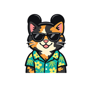 Magic Tortoiseshell Cat - Bordered Artwork