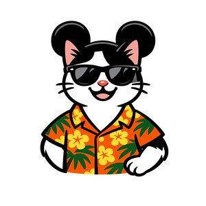 Magic White Cat - Bordered Artwork