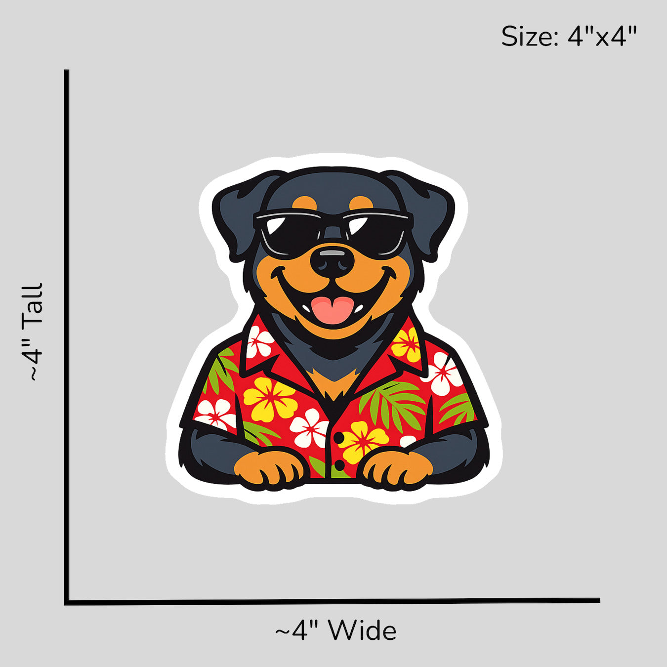 Tropical Rottweiler - Size Reference Mockup