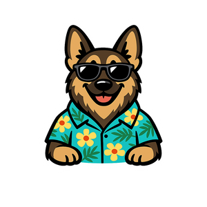 Tropical Sable German Shepherd - Bordered Artwork