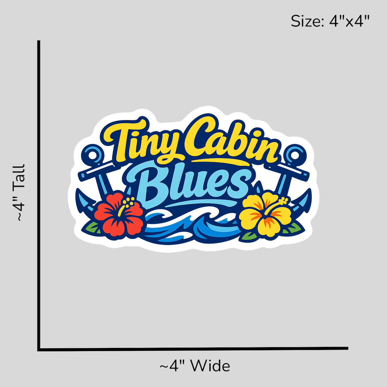 Tiny Cabin Blues - Size Reference Mockup