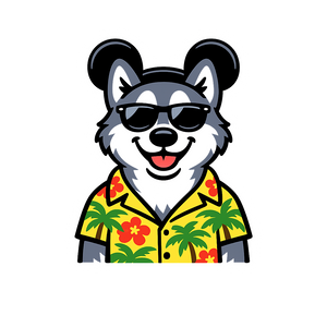 Magic Gray Husky - Bordered Artwork