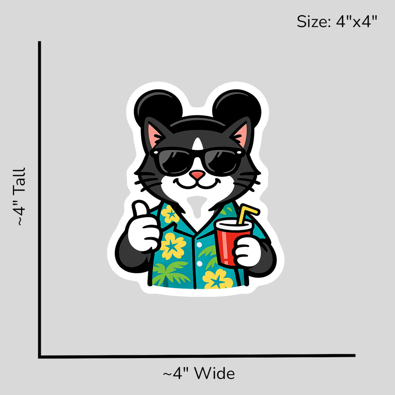 Magic Tuxedo Cat - Size Reference Mockup