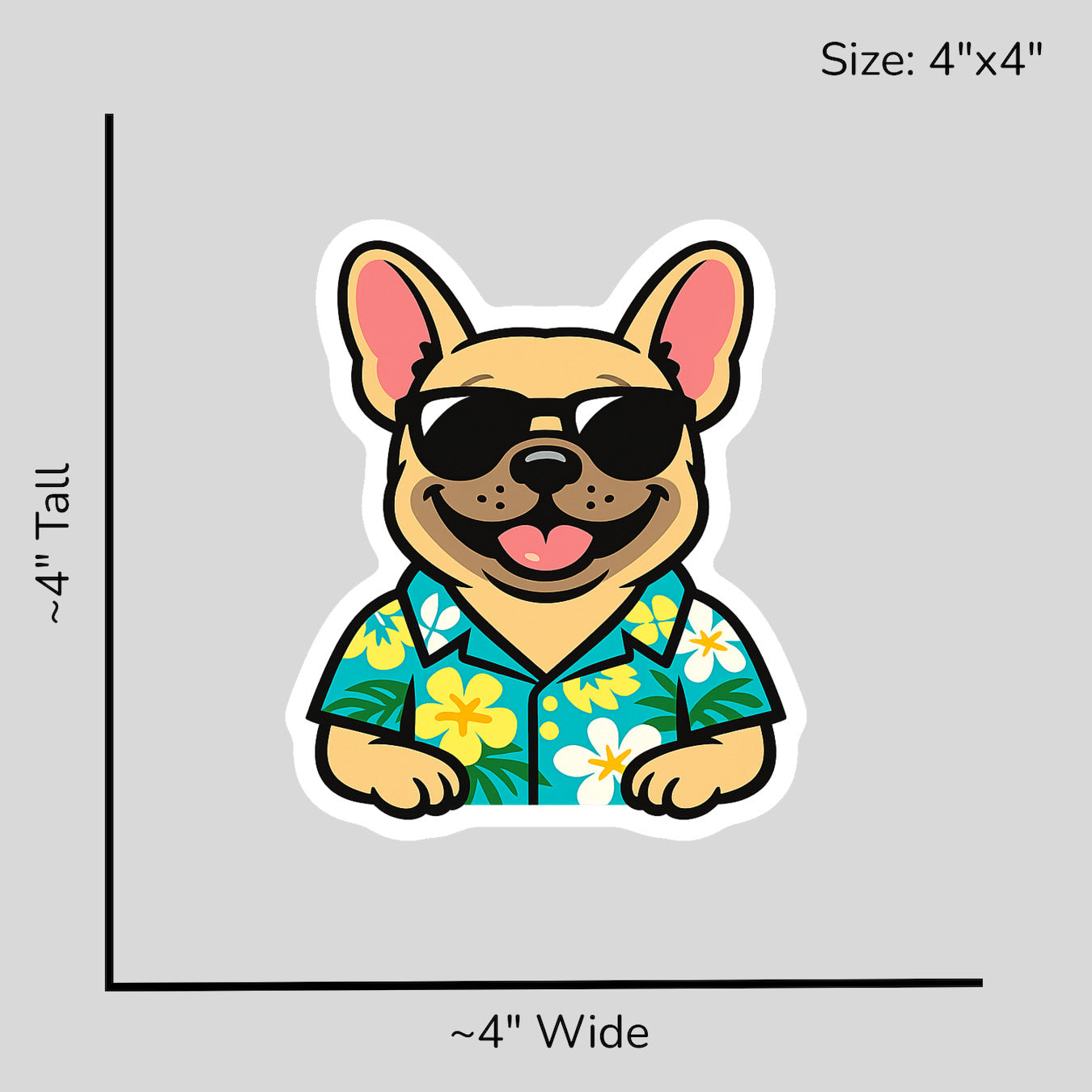 Tropical Fawn French Bulldog - Size Reference Mockup
