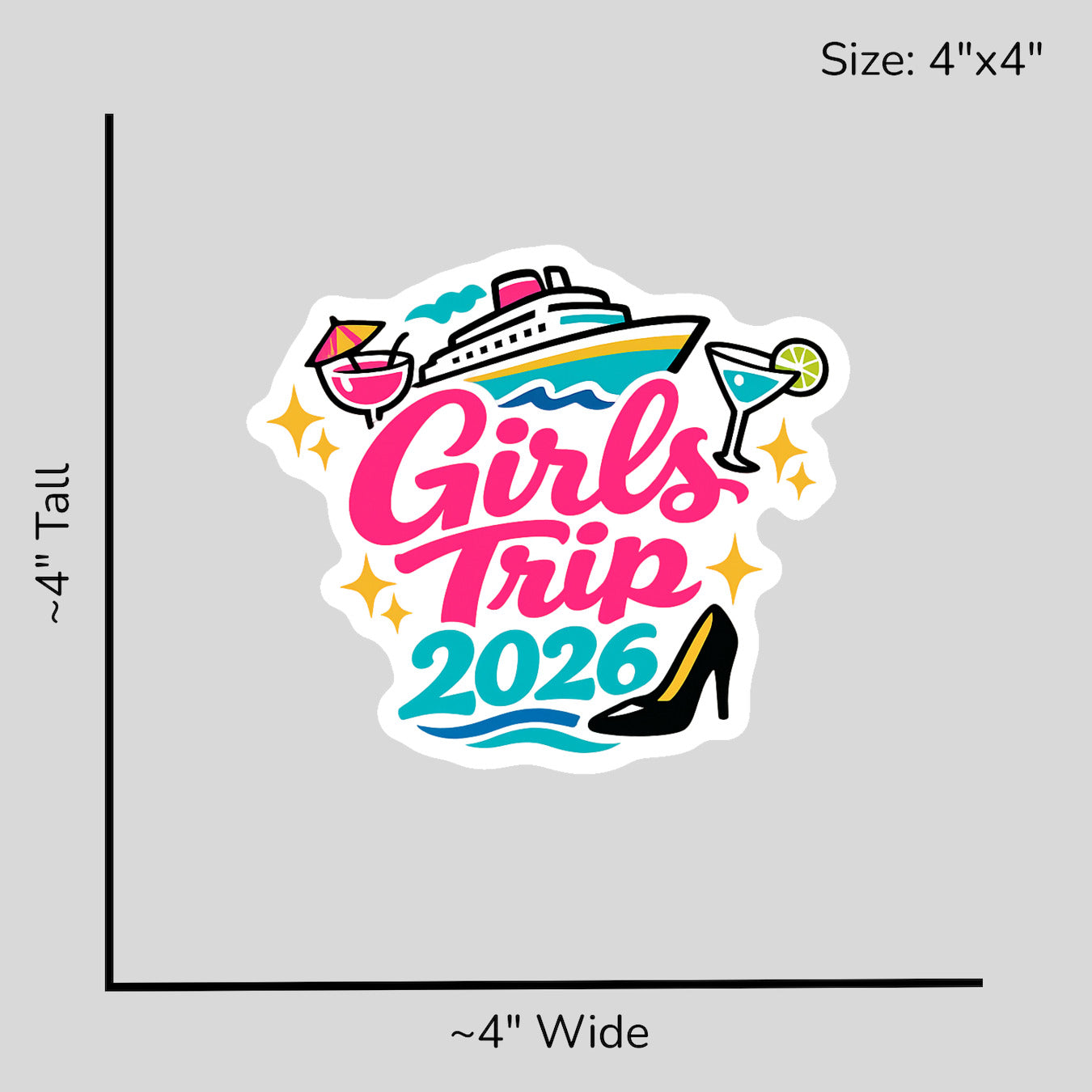 Girls Trip 2026 - Size Reference Mockup